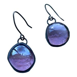 Lavender Glass Orb Earrings